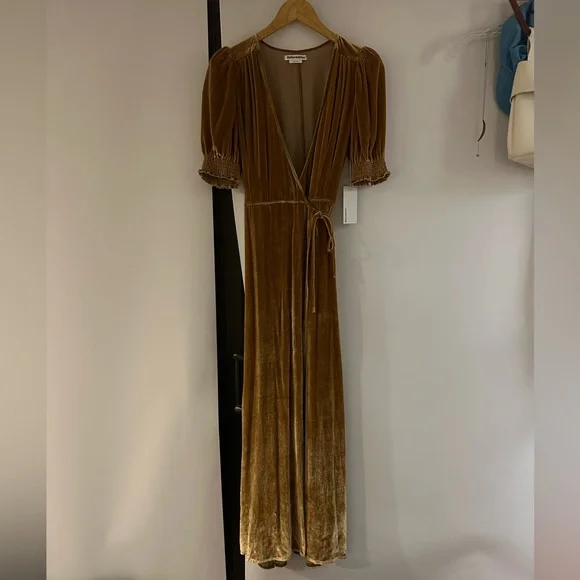 slim fit dress slacks Reformation Myla Silk Maxi Dress – The Closet New York main image 1